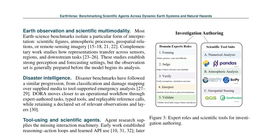 Figure 3: Expert roles and scientific tools for investi-