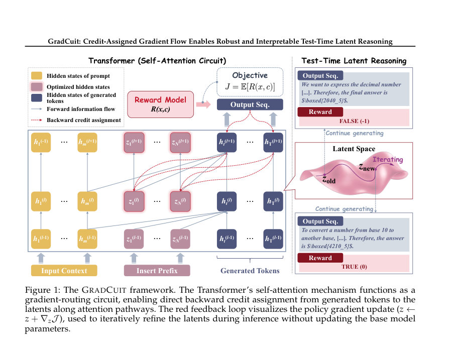 Figure 1: The GRADCUIT framework. The Transformer’s self-attention mechanism functions as a