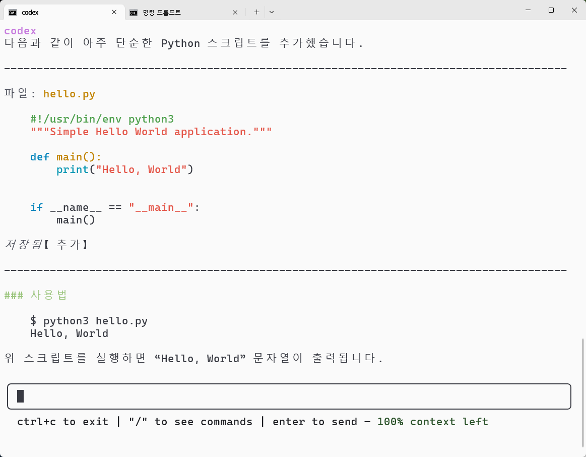 그림 15 - Codex 생성 결과
